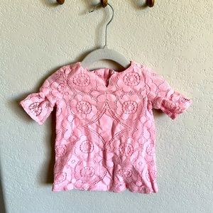 Janie and Jack pink lace shift dress